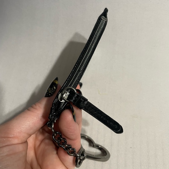 Victoria's Secret black & white logo card holder keychain pouch coin purse - Picture 6 of 7